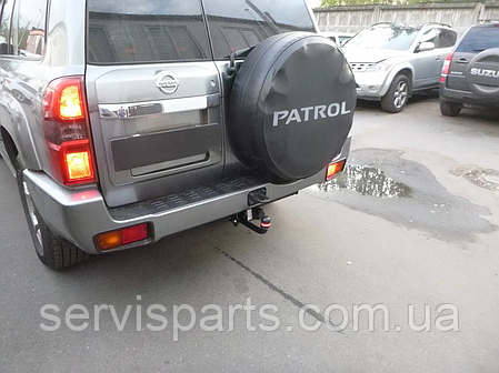 Фаркоп Nissan Patrol Y61 1997-2010 (Ніссан Патрол) без підрізу бампера, фото 1
