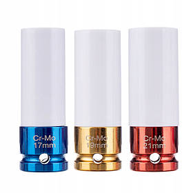 Набір подовжених ударних головок 1/2" для литих дисків   17-19-21mm   F1748