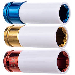 Набір подовжених ударних головок 1/2" для литих дисків 17-19-21mm F1748, фото 4