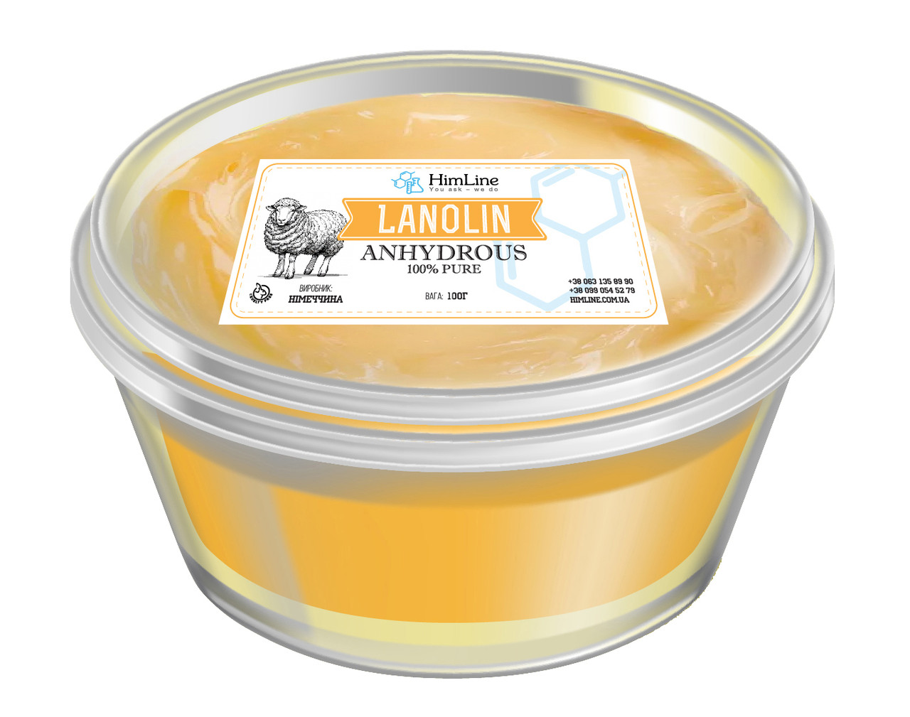 Ланолін безводний фарм 100г (Німеччина) USP 23 (14.03.2024-13.03.2026), фото 1
