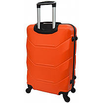 Набір валіз на колесах Bonro 2019 — 2 шт (M + L) середня і велика дорожні пластикові оранжеві з кодовим замком і висувною ручкою, фото 5
