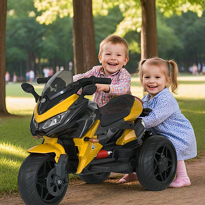 Дитячий електромотоцикл триколісний мотоцикл електромобіль для дитини від 3 років електробайк трицикл світло звук