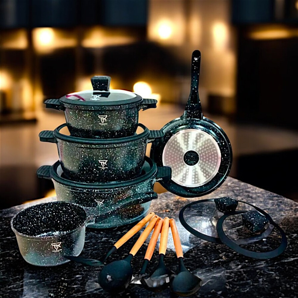 Набір каструль з кованого алюмінію TOP KITCHEN Набір каструль з мармуровим покриттям К2