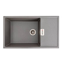 Гранітна мийка для кухні VALESO DIAMOND 8650 матова Сірий металік