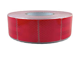 Стрічка 5,5 см х 50 м червона (сегментований тип) світловідбивна