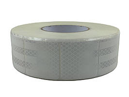 Стрічка 5,5 см х 50 м біла (сегментований тип) світловідбивна