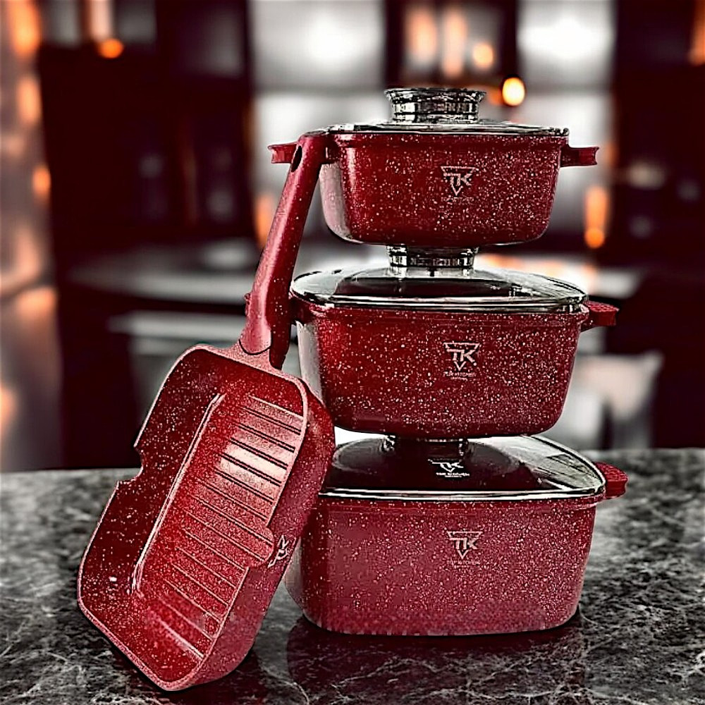 Німецький набір каструль TOP KITCHEN Комплект каструль з гранітним покриттям Набір каструль 7 предметів К2