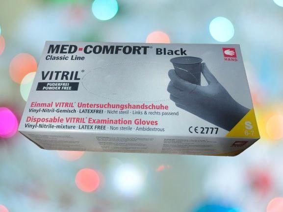 РУКАВИЧКИ ВІНИЛ-НІТРИЛОВІ ЧОРНІ MED COMFORT р.S