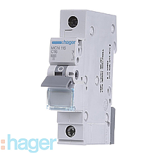 Автоматичний вимикач 16 А, 1-фазний, тип С, Hager MCN116