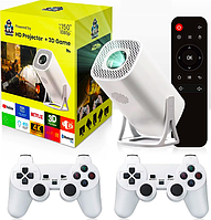 Смарт проєктор HD ігрова консоль з 2 джойстиками 3D GAME S40 ART 9937 Max WiFi 64Gb Android 11