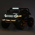 Дитячий електромобіль JEEP SUPER (карбоновий колір, фарба) 24V, 4 мотори, підсвітка, Bluetooth, фото 2