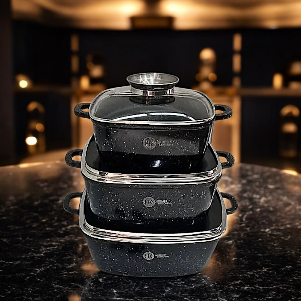 Набір квадратного посуду Higher Kitchen Комплект якісних каструль Комплект каструль з товстим дном К2