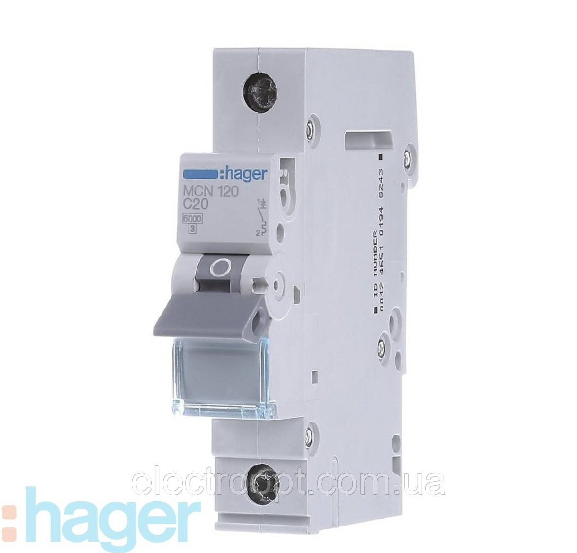 Автоматичний вимикач 20 А, 1-фазний, тип С, Hager MCN120