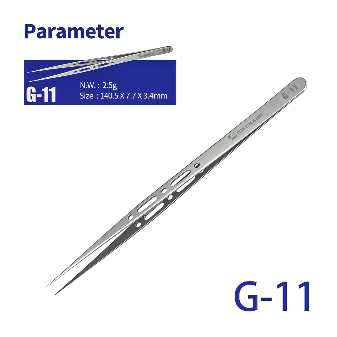Пінцет MECHANIC Craftsman G-11 прямий, антистатичний