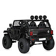 Дитячий електромобіль Bambi Racer JEEP (чорний колір, фарба) 12V, 4 мотори, двомісний, фото 3
