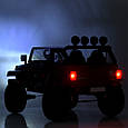 Дитячий електромобіль Bambi Racer JEEP (чорний колір, фарба) 12V, 4 мотори, двомісний, фото 5