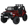 Дитячий електромобіль Bambi Racer JEEP (червоний колір, фарба) 12V, 4 мотори, двомісний, фото 2