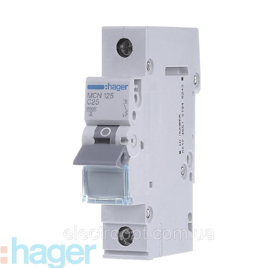 Автоматичний вимикач 25 А, 1-фазний, тип С, Hager MCN125