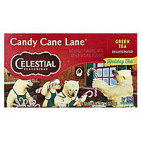 Celestial Seasonings, Holiday Green Tea, Candy Cane Lane®, без кофеїну, 18 чайних пакетиків, 35 г (1,2 унції)
