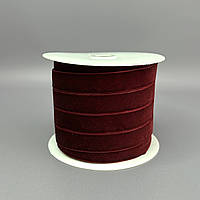 Оксамитова стрічка декоративна 2 см 46м - бордо
