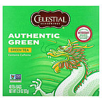 Celestial Seasonings, справжній зелений чай, 40 чайних пакетиків, 82 г (2,9 унції)