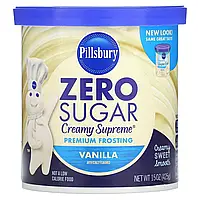 Pillsbury, Без цукру, глазур преміальної якості, ваніль, 425 г (15 унцій)