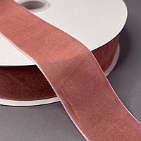 Оксамитова стрічка декоративна 4 см 22 м - лососевий