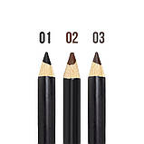 Водостійкий олівець для брів Huda beauty 01 чорний, фото 5