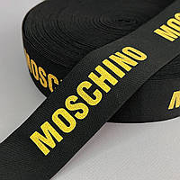 Резинка поясна брендована 5 см чорна з жовтим MC