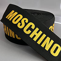 Резинка поясна брендована 8 см чорна з жовтим MC