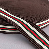 Гумка поясна декоративна 5 см шоколадна