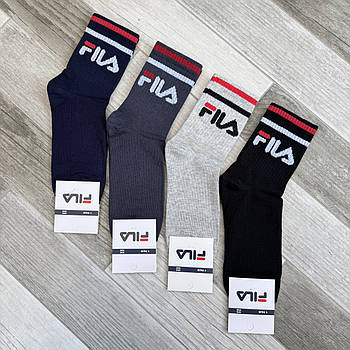 Шкарпетки чоловічі демісезонні спортивні бавовна Fila, Туреччина, розмір 41-45, середні, асорті, 04572