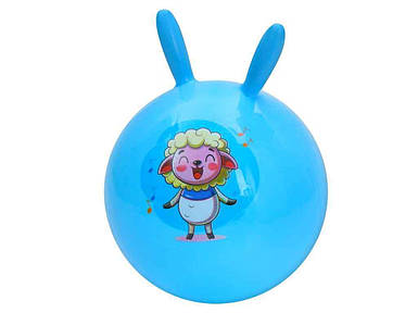 Мяч дитячий розмір 9 вага 60г блакитний принт-тварина арт.MS 4404 ТМ METR FG