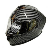 Мотошолом інтеграл QKE 333-14 карбон з окулярами, розмір XL