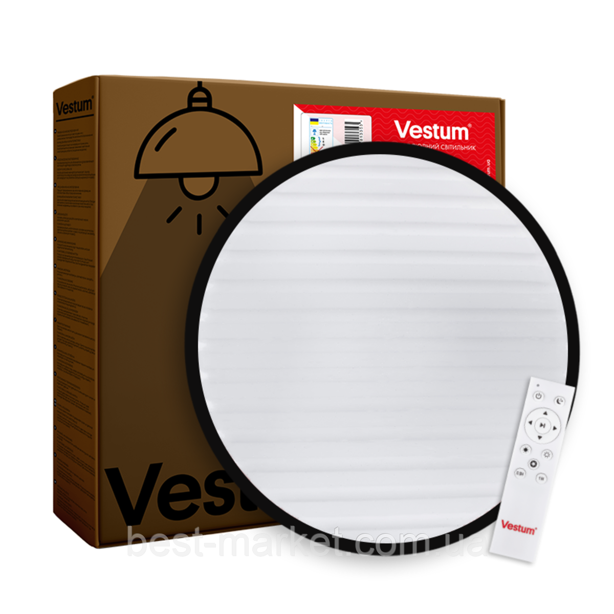 GRILL матовий 60W 375*60мм 3000К-6500К з ДК чорний, фото 1