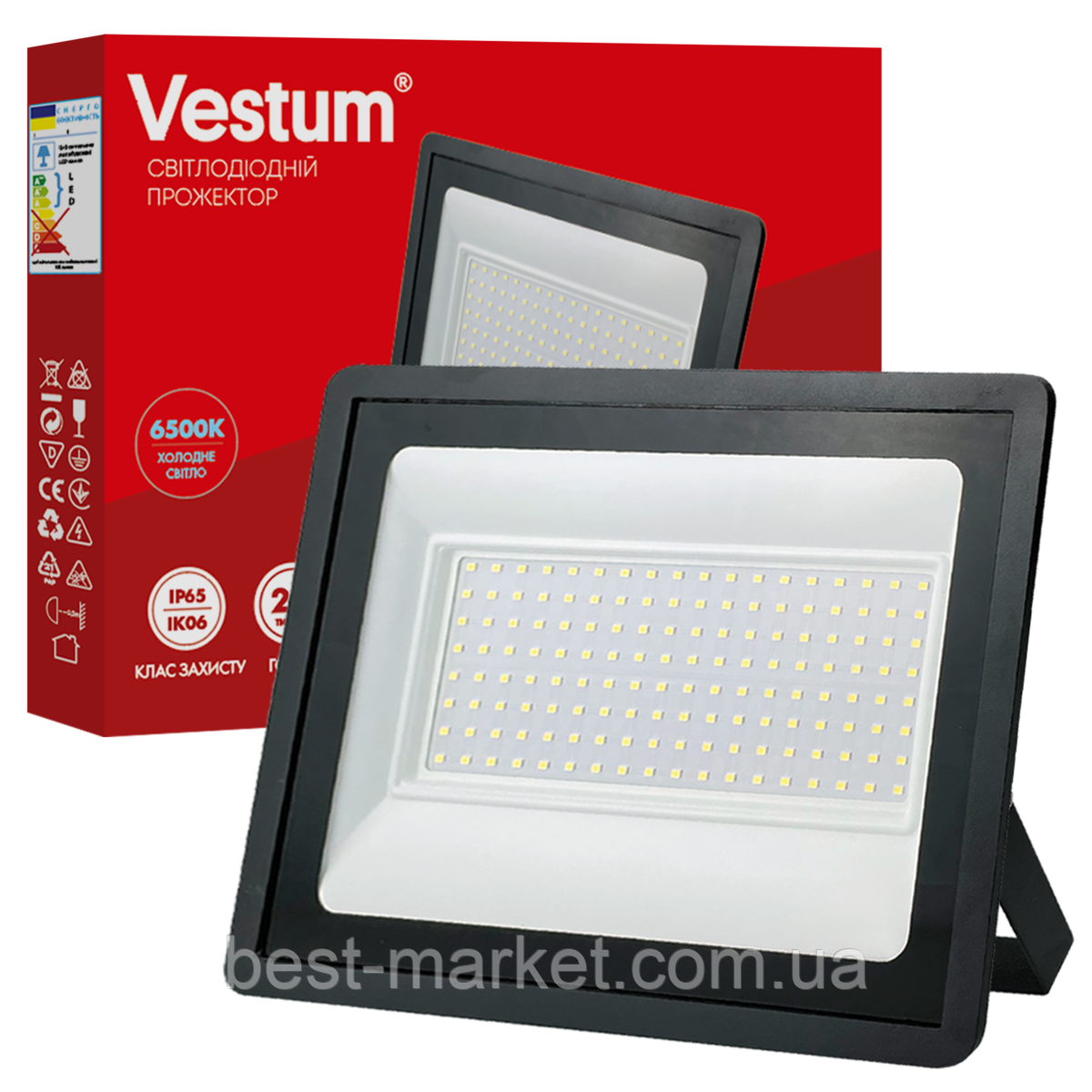 Світлодіодний прожектор Vestum 100W 6500K 180-260V IP65 1-VS-3017, фото 1