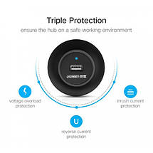 USB HUB 4USB 2.0 USB-USB 1m passive CR106 Ugreen Black, фото 3