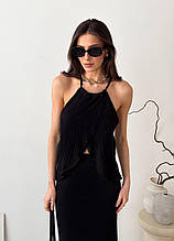 Жіноча в'язана майка Loren чорна ART KNIT