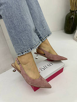 Босоніжки жіночі Visttaly F942-02H-R646Y пудра замшеві 37