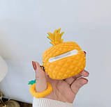 Чохол для AirPods Pro 2/1 - Ананас 3D, силіконовий, фото 4