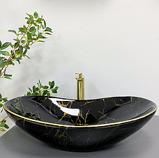 Умивальник (раковина) VBI TURIN MARBLE BLACK GLOSSY накладний, фото 5