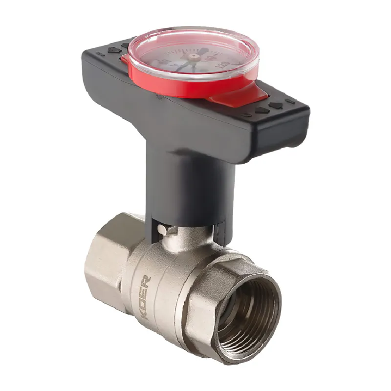 Кран кульовий з пластиковою ручкою і термометром Koer KR.240 — 3/4" ГГ (KR3118), фото 1