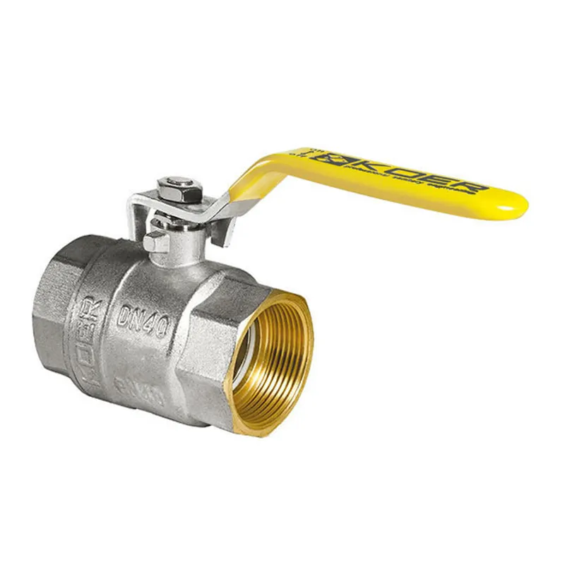 Кран кульовий KOER KR.214.G — 1 1 1/4" FF ГГВ YELLOW, ручка "важіль" жовта (KR0115)