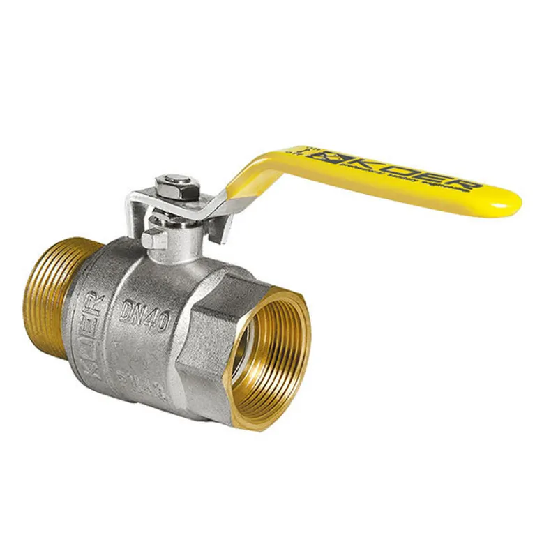 Кран кульовий KOER KR.215.G - 1 1/4" FM ГШВ YELLOW, ручка "важіль" жовта (KR0125), фото 1