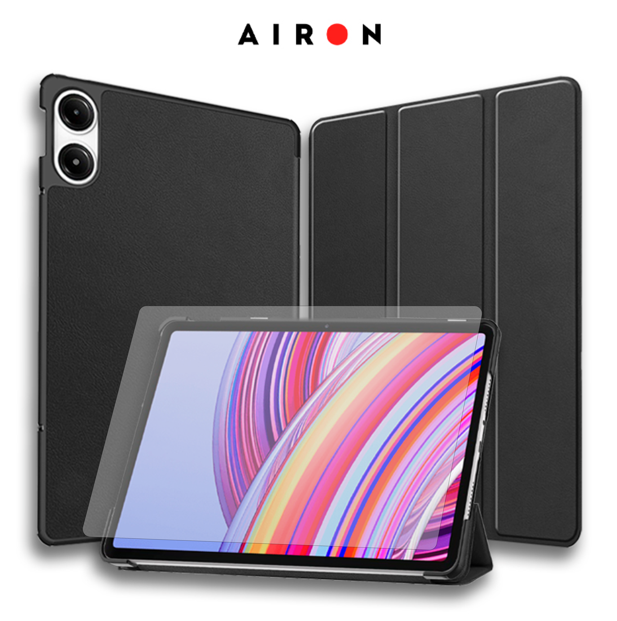 Чохол AIRON Premium для Xiaomi Redmi Pad Pro 12.1 2024 із захисною плівкою та серветкою Black .Топ!