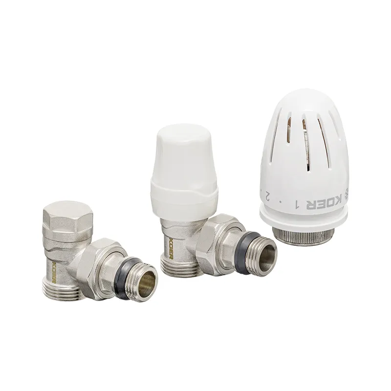 Комплект для під'єднання радіатора Koer SET-14 — 1/2"x3/4" (вугловий) з термоголовкою НН (KR3178)