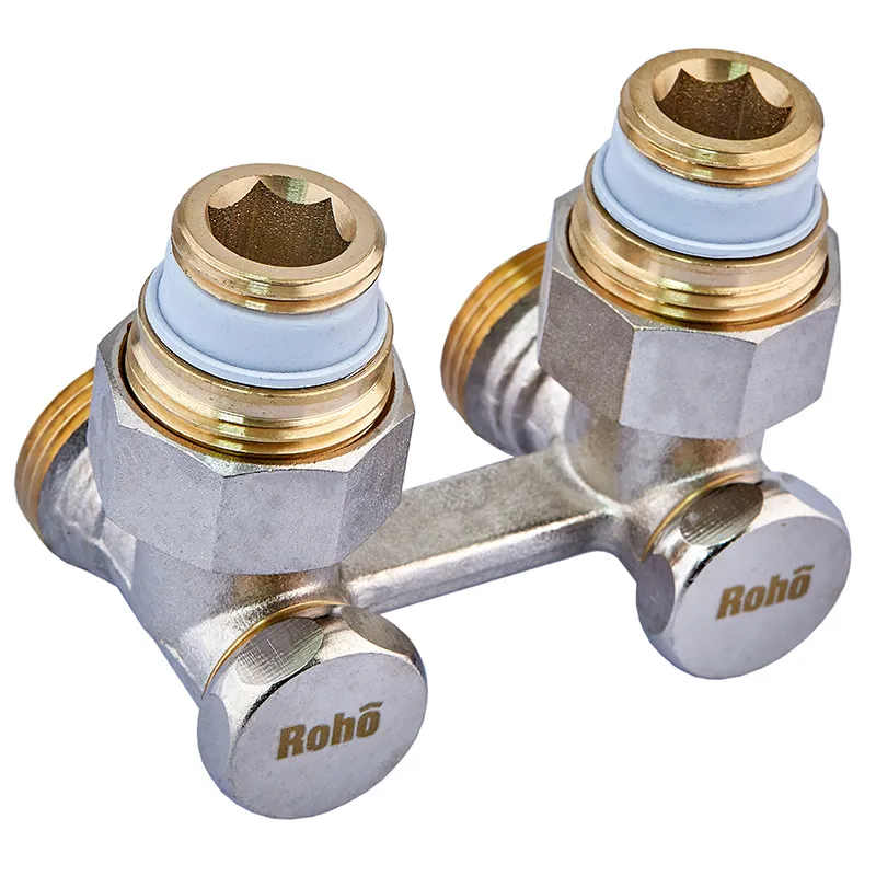 Кран запірний для радіатора Н-подібний Roho R5351-075 — 3/4" кутовий (RO0214), фото 1