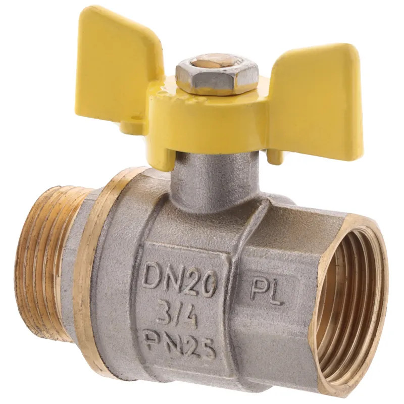 Кран кульовий FERRO PL 3/4" ГШМ газ art. 607 (латунна куля) (FE0561), фото 1