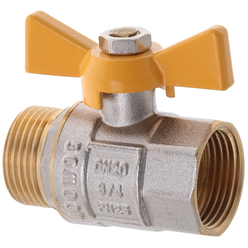 Кран кульовий Waterpro WP607-20FMW-Y - 3/4" FMW ГШМ YELLOW, ручка "метелик" жовта (WP2892), фото 1