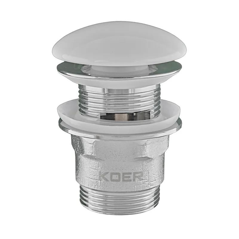 Донний клапан для умивальника з переливом Koer PW-03-11 1 1/4" (кнопка) (KR3397)